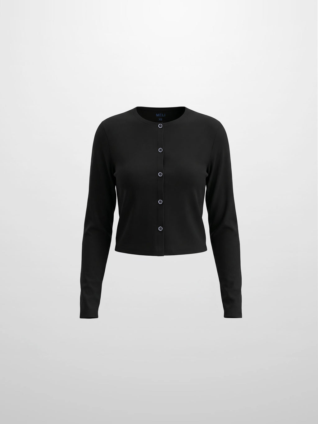 Crop T-Shirt Cardigan-Black