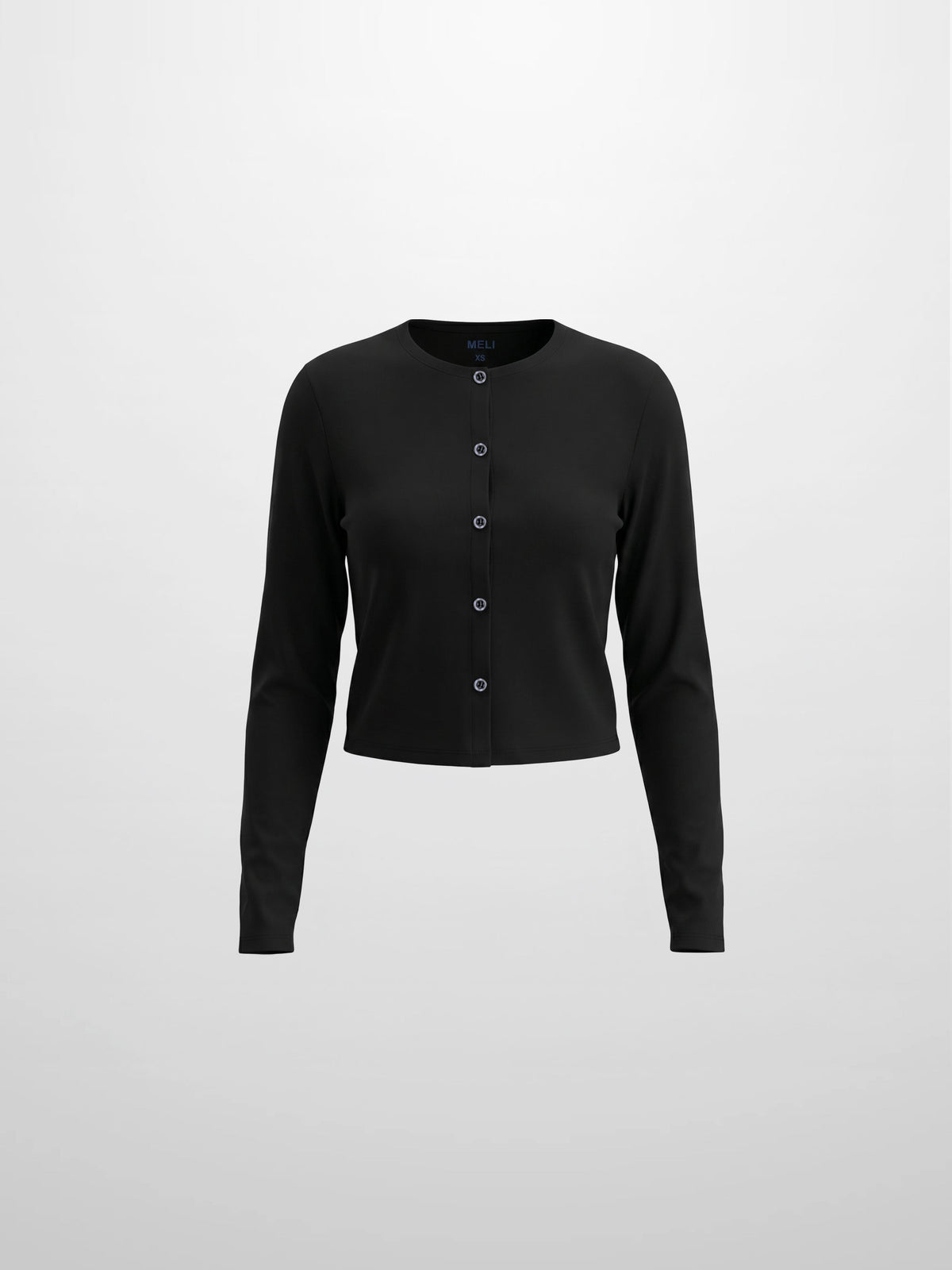 Crop T-Shirt Cardigan-Black