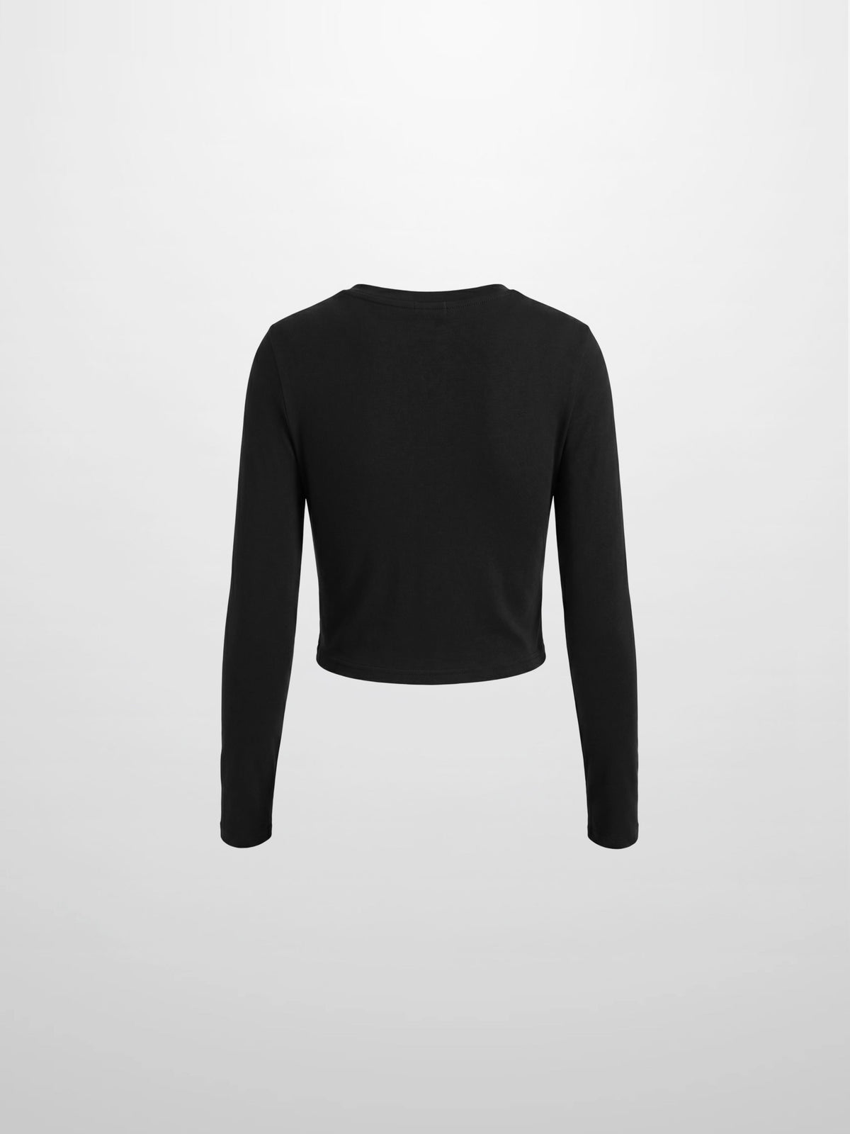 Crop T-Shirt Cardigan-Black