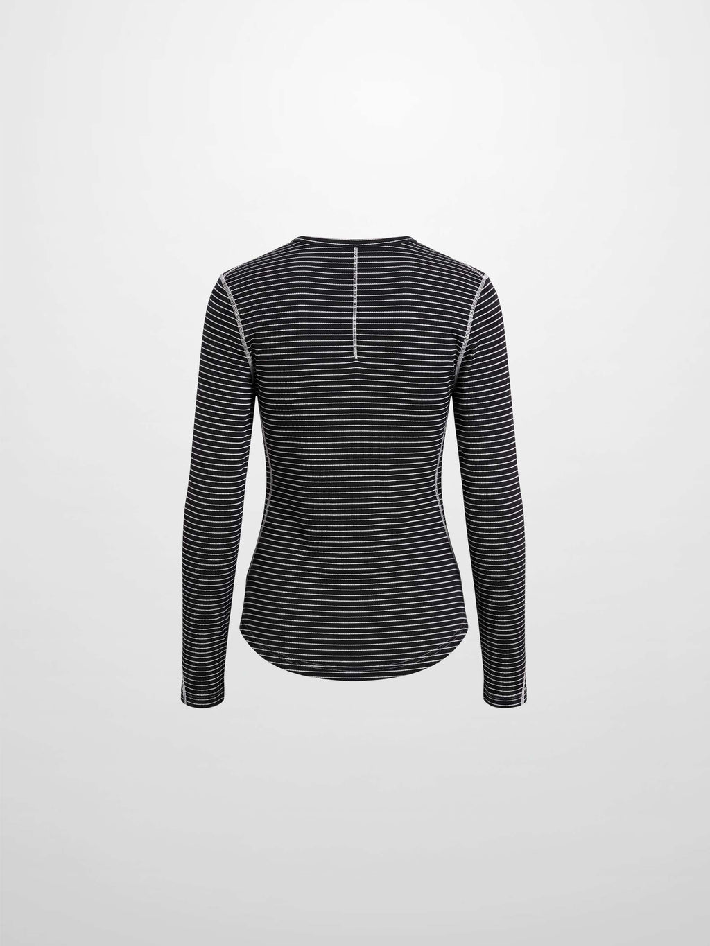 Striped Cross Stitch T-Shirt-Black