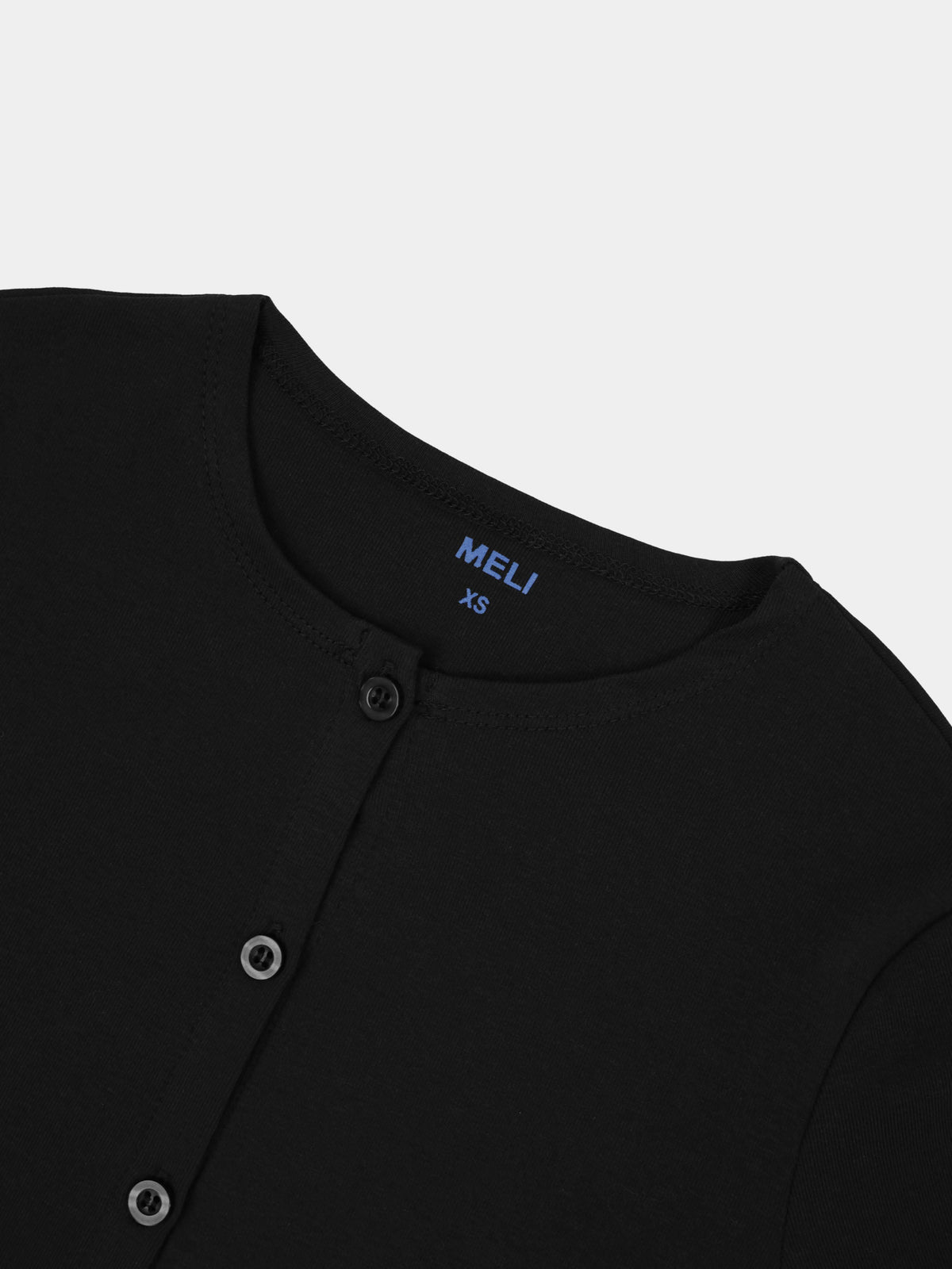 Crop T-Shirt Cardigan-Black