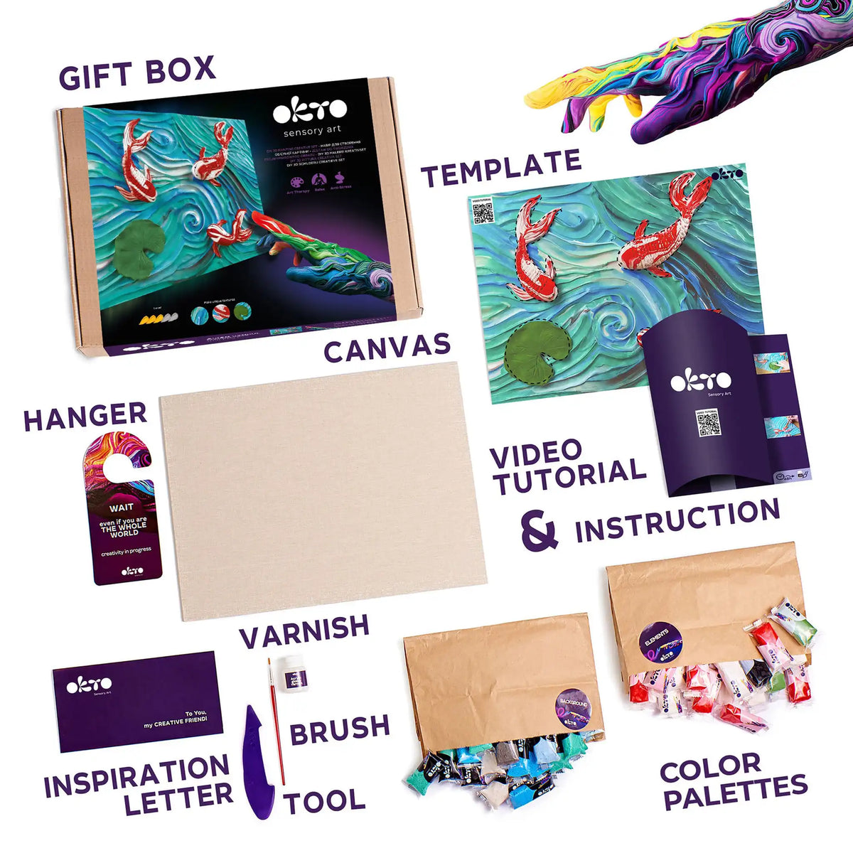 3D PICTURES Famous Masterpieces DIY set ”Koi Carps”