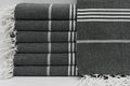 Black Monaco Turkish Towel – Lightweight Quick Dry Beach & Bath Towel, Luxury Turkish Cotton Spa Towel, Travel & Pool Towel