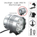 Color: 5T6 4 Europe - LED Mountain Bike Headlight 5T6 Bicycle Light