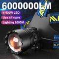Newest Powerful LED Headlamp 18650 Usb Rechargeable Head Flashlight 3modes Super Bright Head Lamp IPX6 Waterproof HeadlightCL240807