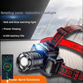 COB LED Headlamp Induction Head Lamp Built-in Battery USB Rechargeable Head Flashlight Outdoor Camping Fishing Sensor HeadlightCL240807