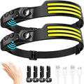 COB LED Headlamp Induction Head Lamp Built-in Battery USB Rechargeable Head Flashlight Outdoor Camping Fishing Sensor HeadlightCL24087