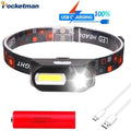 6500LM Super Bright XPE+COB Headlamp 6 Modes Rechargeable Headlight Waterproof Head Lamp by 18650 Battery for Camping HikingCL240807