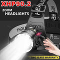 3000000LM Upgrade Headlamp Sensor XHP90 Fishing Headlight By 18650 Battery Flashlight USB Rechargeable Head Lights Torch LanternCL240807