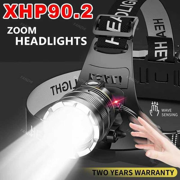 3000000LM Upgrade Headlamp Sensor XHP90 Fishing Headlight By 18650 Battery Flashlight USB Rechargeable Head Lights Torch LanternCL240807