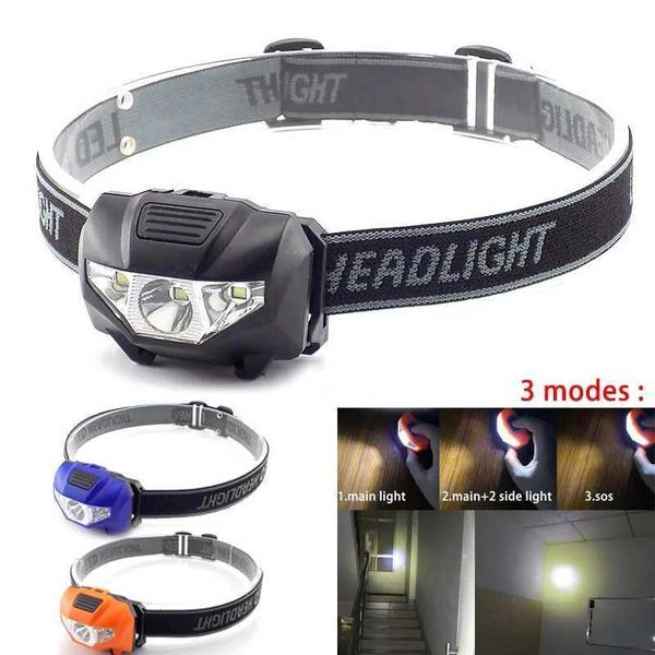 High power Mini LED headlamp frontal flashlight AAA battery small head light lamp torches headlight lantern for campingCL240807