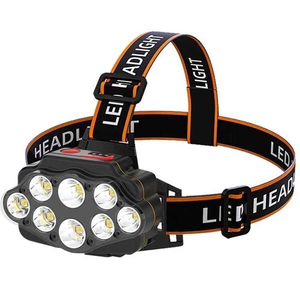 LED Usb Rechargeable Headlamp High Lumen Bright Head Lamp With 8 LED USB Headlight IPX4 Waterproof Head Flashlight Camping LightCL4087
