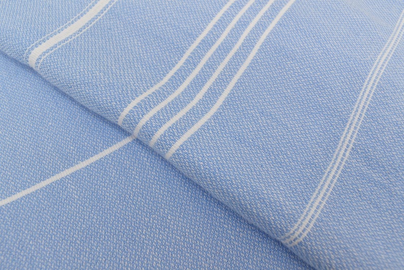 Light Blue Monaco Turkish Towel – Lightweight Quick Dry Beach & Bath Towel, Luxury Turkish Cotton Spa Towel, Travel & Pool Towel