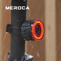 MEROCA bicycle tail light USB charging high visibility multifunctional flash with brake sensor tail light MTB road bicycle light Y240921