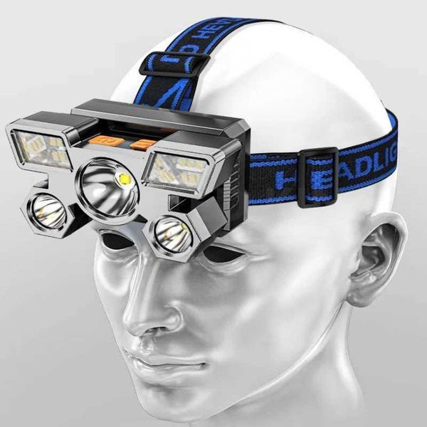LED Headlamp Flashlight Head Lamp USB Rechargeable Waterproof Headlight Torch with Light 5 Lighting Modes Z241129