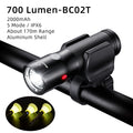 style: LUMEN BC02T, Brightness: 700 - Bicycle light headlights night riding glare flashlight USB charging