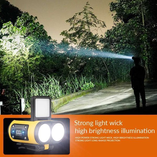 LED Headlamp Sensor COB Cap Clip Light USB Rechargeable Head Flashlight Built-in Battery Headlight Led Head for Fishing Camping X250225