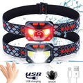 8-mode motion sensor XPE+COB LED headlight flash USB charging waterproof camping headlight running fish head light X250225