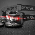4 modes of waterproof LED headlights red flash ultra bright headlights top AAA flashlight with flashlight on the head X250225