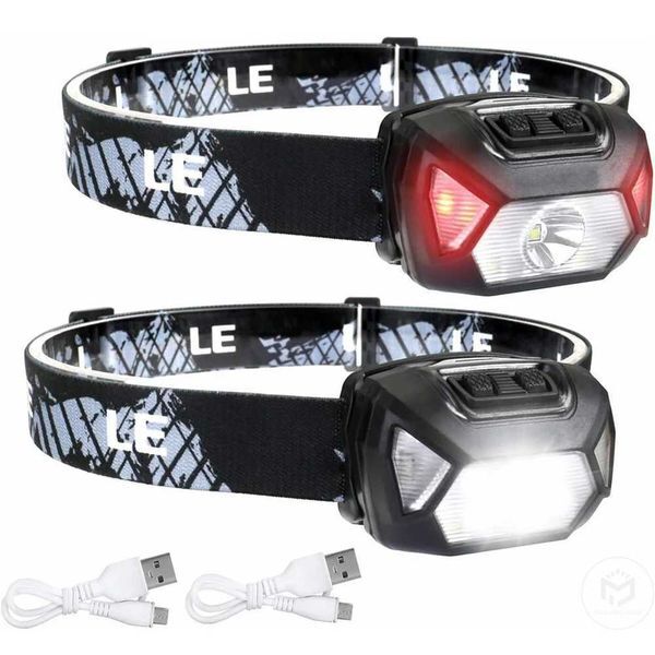 6 Modes Usb Rechargeable Headlamp IPX4 Waterproof Headlight Flashlights LED Head Lamp With Red Green Light For Outdoor Fishing X250225