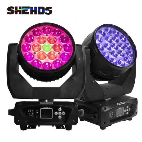 1/2 LED cleaning 19x15W RGBW zoom beam mobile headlight with flight case suitable for DJ disco KTV bar nightclub stage lights X250312