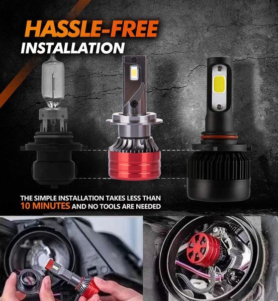 Heyword 2Pcs Car Headlight H4 H7 LED H11 9005 9006 H1 Auto Bulbs 160W 24000LM Light Lamp 6000K 12V Led Headlight Bulbs Other Electronic Components