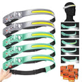 LED Headlamp Sensor Headlight With Built-in 18650 Battery Flashlight USB Rechargeable Work Light Head Lamp with 5 Modes tues