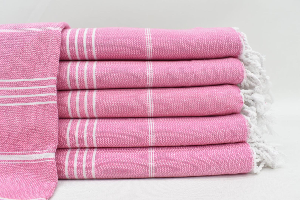 Pink Monaco Turkish Towel – Lightweight Quick Dry Beach & Bath Towel, Luxury Turkish Cotton Spa Towel, Travel & Pool Towel