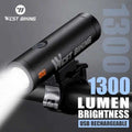 1300LM Bicycle Light USB Rechargeable Lamp MTB Bike Front Flashlight Waterproof Cycling Headlight Bike Accessories Z250809