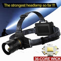 The Strongest XHP360 36core Headlamp Flashlight 18650 Rechargeable ZOOM Head Flashlights High Power Head Lamp Fishing Headlight W250924