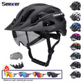 Seeker Adult Bike Helmet Removable Magnetic Goggles Sun Visor Riding Helmet Men and Women LED Tail Light Road Bike MTB Helmets D251013