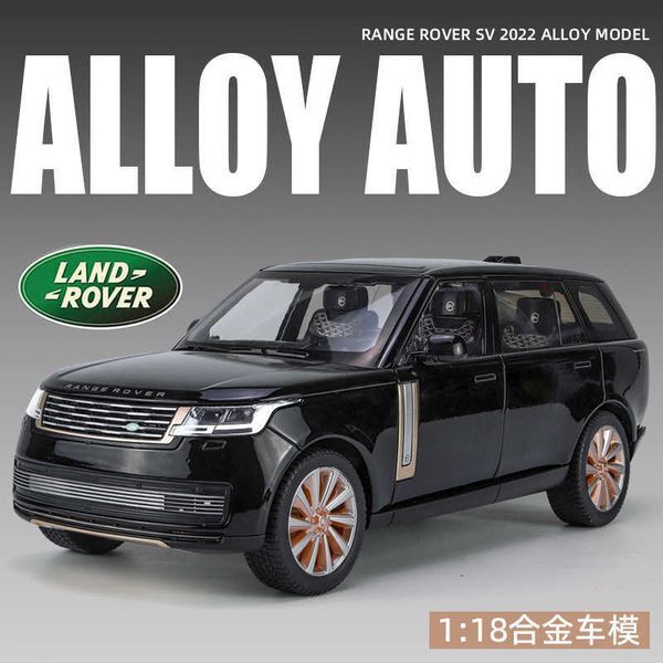 Color: White - 1:18 Land Rover Range Rover SV alloy car model; four-wheel shock absorber; car model ornament; boy's toy L251126