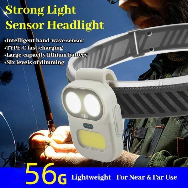 LED COB Headlight Motion Sensor Cap lamp Rechargeable Ultralight Magnetic 800LM Fixed Zoom Outdoor Hiking Camping Night FishingW251128