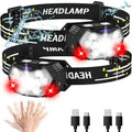 New 9 LED Headlamp 2000LM Ultra Bright USB C Rechargeable Headlight 10 Modes Waterproof Motion Sensor Head Lamp Work FlashlightW251128