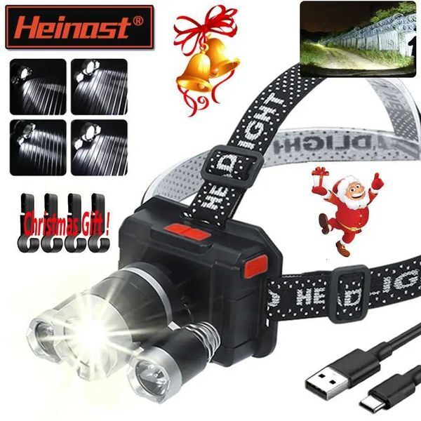 3/5LED Induction Headlamp USB Rechargeable Headlight Built-in Battery Torch Portable Working Light Fishing Camping Head LightW251128