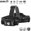 BORUiT B50 1200LM LED Headlamp Powerful TYPE-C Rechargeable 21700 Battery Headlight Waterproof Fishing Camping Head TorchW251128