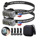 Powerful LED Headlamp Wave Sensor Camping Fishing Lantern USB Rechargeable Headlight with Magnet Warning Lamp Cap Clip LightsW251129