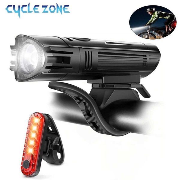 Bike Light Set Waterproof MTB Bike Front Light Easy to Install Warning Taillight USB Charging Bicycle Headlight Rear Lamp Set C251216
