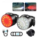 Bike Front Rear Light Set 6 Lighting Modes Bike Bright Headlight USB Charging Warning Taillights Set for Night Riding Safety C251216