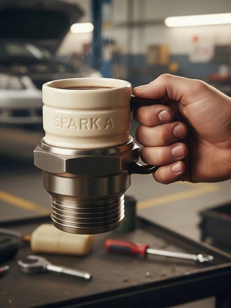 Color: Yellow - Spark Plug Mug Industrial Coffee Cup Unique Auto Gift Automotive Themed Coffee Mug Personalized Coffee Mug for Man Birthday Gift 251219