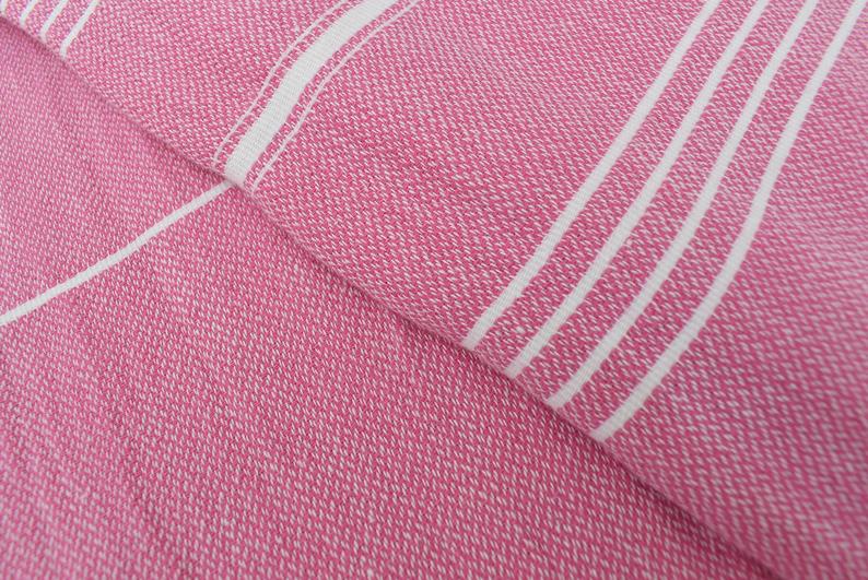 Pink Monaco Turkish Towel – Lightweight Quick Dry Beach & Bath Towel, Luxury Turkish Cotton Spa Towel, Travel & Pool Towel
