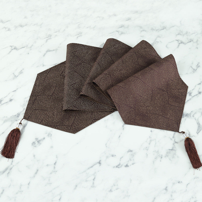 Color: Coffee, Size: 35X228CM - Table Runner Nordic Light Luxury Simple Long Bed Flag Bed Tail Towel