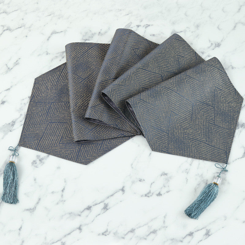 Color: Blue, Size: 35X210CM - Table Runner Nordic Light Luxury Simple Long Bed Flag Bed Tail Towel