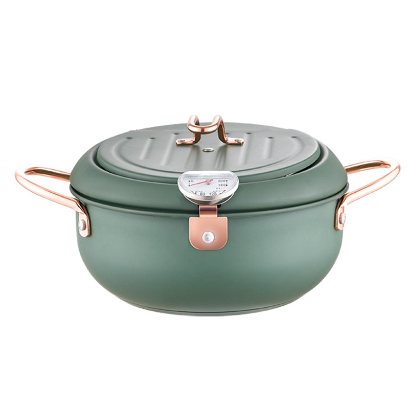 Color: Fryer 20cm - Morandi Fryer Multi-bottom Filter Oil Temperature Control Non-stick Fryer