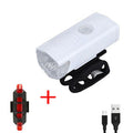 Color: White - Bicycle Front Light USB Charging Highlight Headlight
