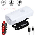 Color: 03.White - Bicycle Front Light USB Charging Highlight Headlight