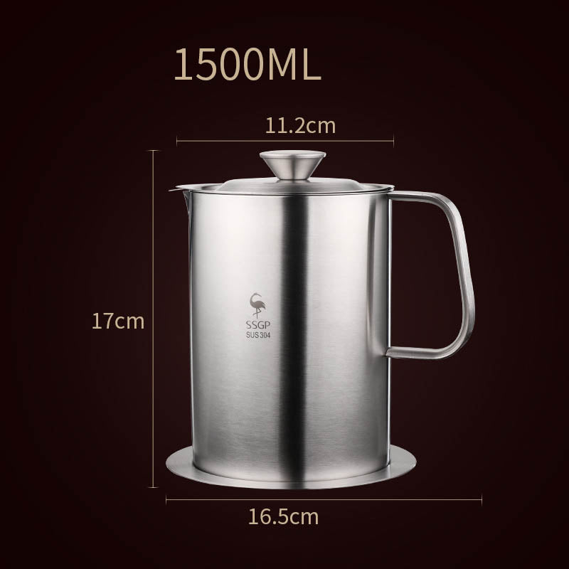 style: D - Household Stainless Steel Filter Anti-leakage Oil Pot