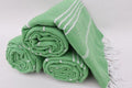 Green Monaco Turkish Towel – Lightweight Quick Dry Beach & Bath Towel, Luxury Turkish Cotton Spa Towel, Travel & Pool Towel