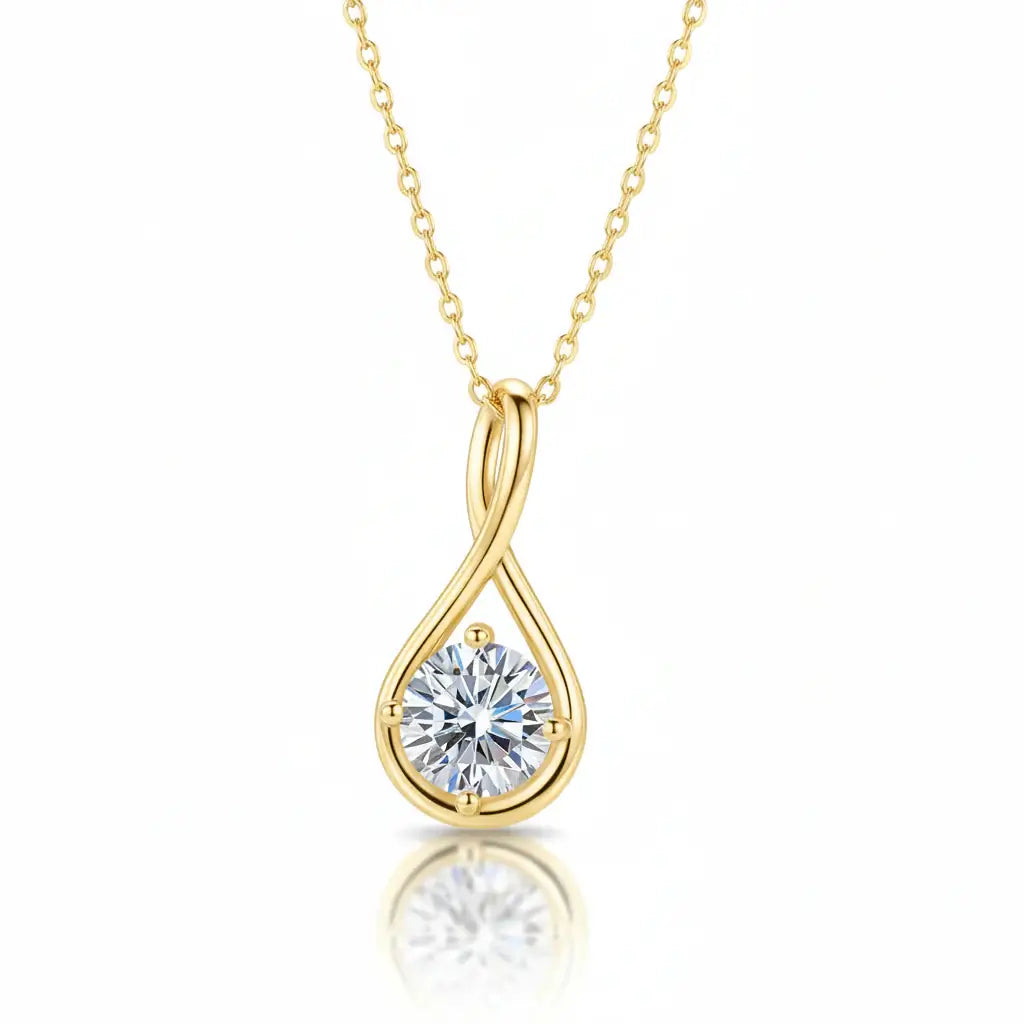 18K gold plated moissanite pendant necklace Classic Pendant Necklace