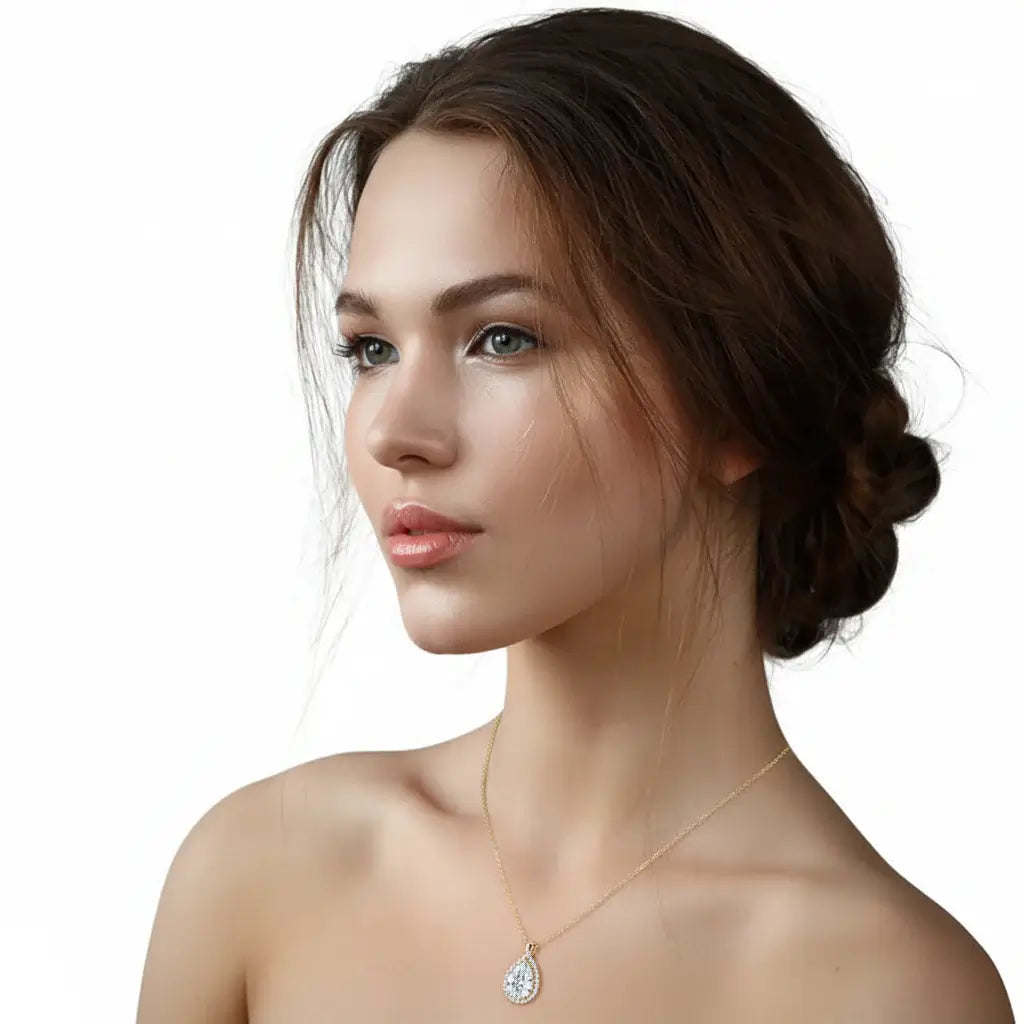 18K gold plated moissanite pendant necklace Classic Pendant Necklace